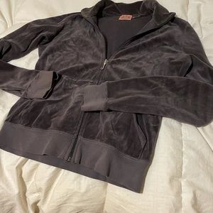 Juicy velour dark grey zip up